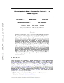 Majority of the Bests: Improving Best-of-N via Bootstrapping