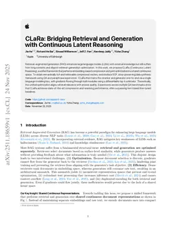 CLaRa: Bridging Retrieval and Generation with Continuous Latent Reasoning
