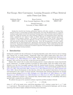 Fast Escape, Slow Convergence: Learning Dynamics of Phase Retrieval under Power-Law Data