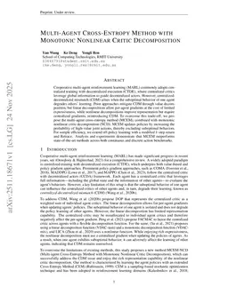 Multi-Agent Cross-Entropy Method with Monotonic Nonlinear Critic Decomposition