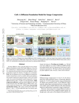 CoD: A Diffusion Foundation Model for Image Compression