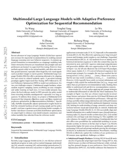 Multimodal Large Language Models with Adaptive Preference Optimization for Sequential Recommendation