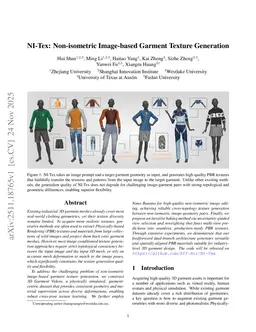 NI-Tex: Non-isometric Image-based Garment Texture Generation