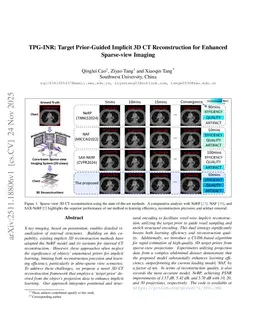 TPG-INR: Target Prior-Guided Implicit 3D CT Reconstruction for Enhanced Sparse-view Imaging