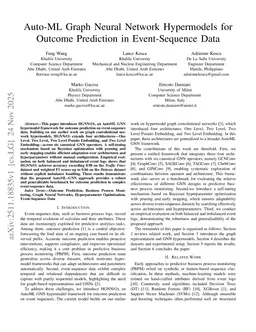 Auto-ML Graph Neural Network Hypermodels for Outcome Prediction in Event-Sequence Data
