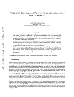 Federated style aware transformer aggregation of representations