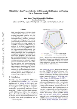 Think Before You Prune: Selective Self-Generated Calibration for Pruning Large Reasoning Models