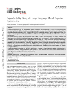 Reproducibility Study of Large Language Model Bayesian Optimization