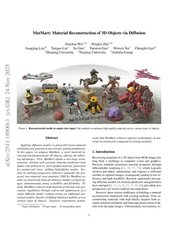 MatMart: Material Reconstruction of 3D Objects via Diffusion
