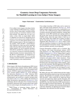 Geometry-Aware Deep Congruence Networks for Manifold Learning in Cross-Subject Motor Imagery