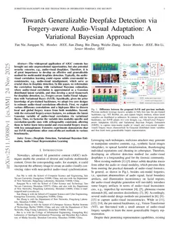 Towards Generalizable Deepfake Detection via Forgery-aware Audio-Visual Adaptation: A Variational Bayesian Approach