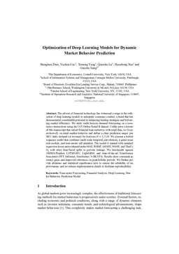 Optimization of Deep Learning Models for Dynamic Market Behavior Prediction
