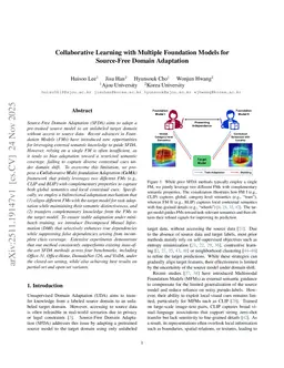 Collaborative Learning with Multiple Foundation Models for Source-Free Domain Adaptation