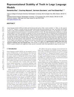 Representational and Behavioral Stability of Truth in Large Language Models