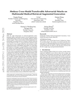 Medusa: Cross-Modal Transferable Adversarial Attacks on Multimodal Medical Retrieval-Augmented Generation