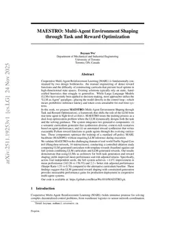 MAESTRO: Multi-Agent Environment Shaping through Task and Reward Optimization