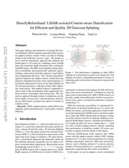DensifyBeforehand: LiDAR-assisted Content-aware Densification for Efficient and Quality 3D Gaussian Splatting