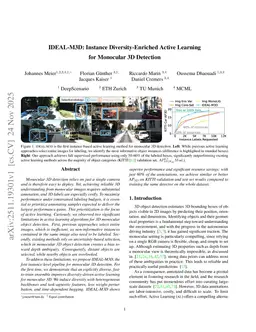 IDEAL-M3D: Instance Diversity-Enriched Active Learning for Monocular 3D Detection