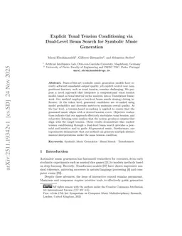 Explicit Tonal Tension Conditioning via Dual-Level Beam Search for Symbolic Music Generation