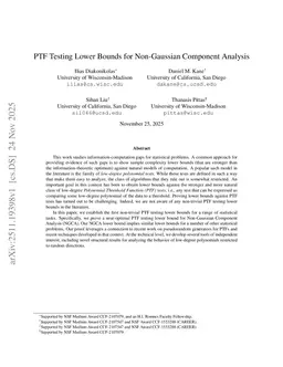 PTF Testing Lower Bounds for Non-Gaussian Component Analysis