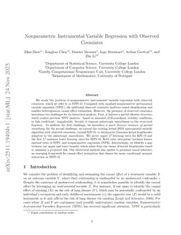 Nonparametric Instrumental Variable Regression with Observed Covariates