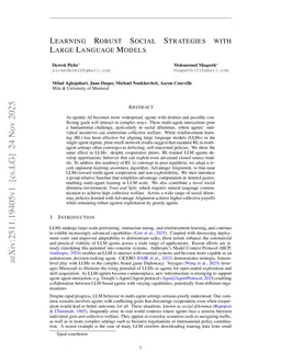 Learning Robust Social Strategies with Large Language Models