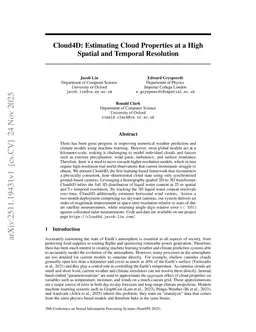 Cloud4D: Estimating Cloud Properties at a High Spatial and Temporal Resolution