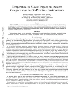 Temperature in SLMs: Impact on Incident Categorization in On-Premises Environments