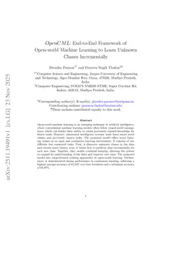 OpenCML: End-to-End Framework of Open-world Machine Learning to Learn Unknown Classes Incrementally