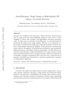 Single Image to High-Quality 3D Object via Latent Features