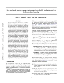 Row-stochastic matrices can provably outperform doubly stochastic matrices in decentralized learning