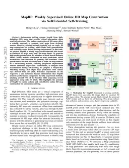MapRF: Weakly Supervised Online HD Map Construction via NeRF-Guided Self-Training