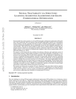 Neural Tractability via Structure: Learning-Augmented Algorithms for Graph Combinatorial Optimization
