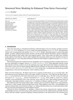 Structured Noise Modeling for Enhanced Time-Series Forecasting