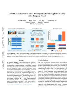 INTERLACE: Interleaved Layer Pruning and Efficient Adaptation in Large Vision-Language Models