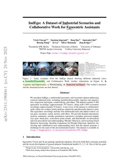 IndEgo: A Dataset of Industrial Scenarios and Collaborative Work for Egocentric Assistants
