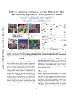 RADSeg: Unleashing Parameter and Compute Efficient Zero-Shot Open-Vocabulary Segmentation Using Agglomerative Models