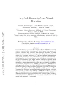 Large Scale Community-Aware Network Generation