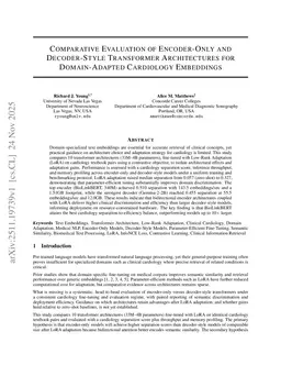 Comparative Analysis of LoRA-Adapted Embedding Models for Clinical Cardiology Text Representation