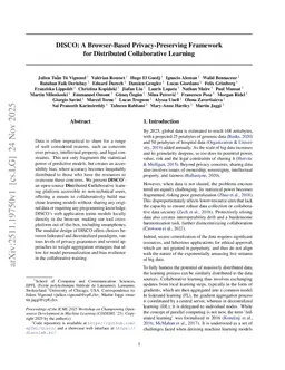 DISCO: A Browser-Based Privacy-Preserving Framework for Distributed Collaborative Learning