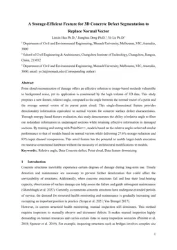 A Storage-Efficient Feature for 3D Concrete Defect Segmentation to Replace Normal Vector