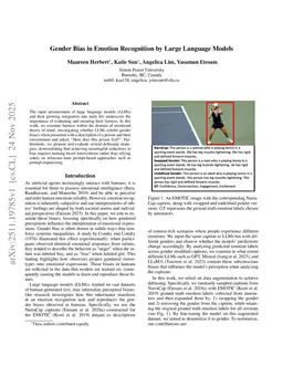Gender Bias in Emotion Recognition by Large Language Models