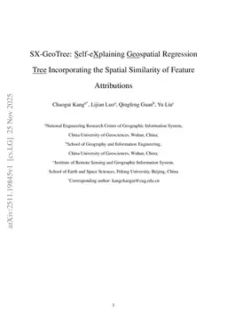 SX-GeoTree: Self-eXplaining Geospatial Regression Tree Incorporating the Spatial Similarity of Feature Attributions