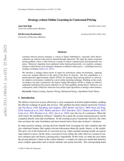 Strategy-robust Online Learning in Contextual Pricing