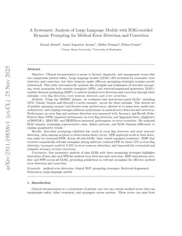 A Systematic Analysis of Large Language Models with RAG-enabled Dynamic Prompting for Medical Error Detection and Correction