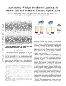 Accelerating Wireless Distributed Learning via Hybrid Split and Federated Learning Optimization