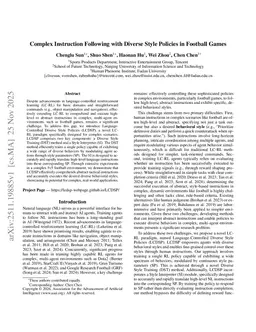 Complex Instruction Following with Diverse Style Policies in Football Games
