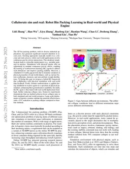 Collaborate sim and real: Robot Bin Packing Learning in Real-world and Physical Engine