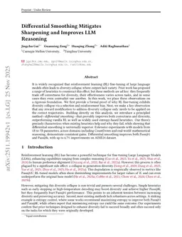Differential Smoothing Mitigates Sharpening and Improves LLM Reasoning