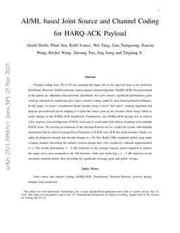 AI/ML based Joint Source and Channel Coding for HARQ-ACK Payload